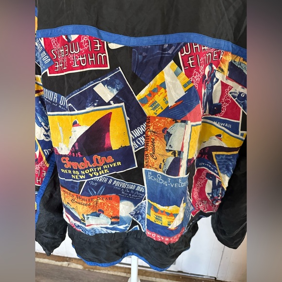 East west Silk Vintage 80s 90s Windbreaker Shell Apres Ski Snowboard Coat Jacket - Picture 8 of 13